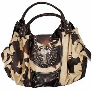 P&G Western Studded Cross Cowhide Purse